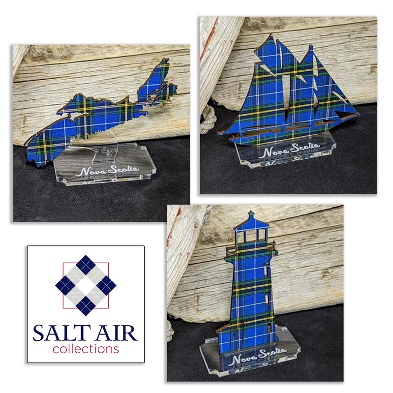 Salt Air Nova Scotia Tartan on Acrylic Stand
