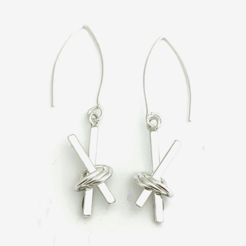 Constantine Designs XO Hugs & Kisses Earring Drops Silver