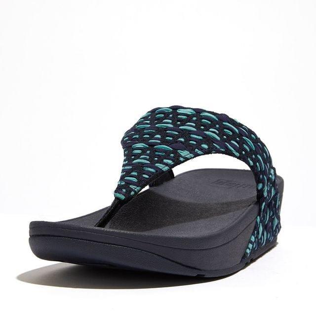 FitFlop LULU Geo-Webbing Toe-Post in Midnight Navy Mix