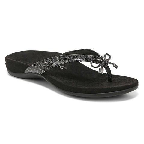 Vionic Bella Toe-Post Sandal in Black Print