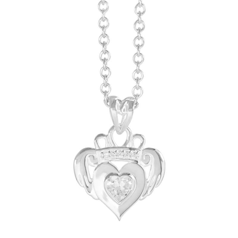 Boudicca Pendant - Small Crystal Claddagh